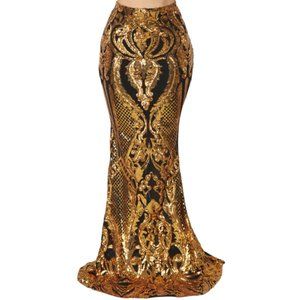 Gold Mermaid Sequin Skirt - Medium